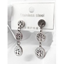 Сережки-гвоздики з цирконами Stainless Steel. Сталь. Родій. Довжина: 4 см