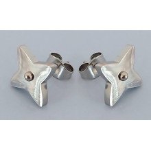 Сережки-гвоздики Stainless Steel. Сталь. Родій. Діаметр: 13 мм
