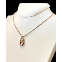 Ланцюжок Stainless Steel. Сталь. Позолота ЧВ. Камені: циркон. Довжина: 41-45 см з кулоном 1,2 см
