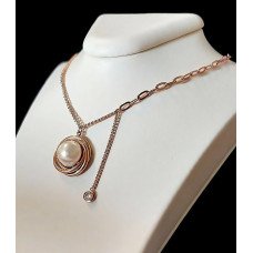 Ланцюжок Stainless Steel з кулоном діаметром 2 см. Сталь. Позолота ЧВ. Довжина ланцюжка: 42-47 см