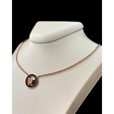 Ланцюжок Stainless Steel. Сталь. Позолота ЧВ. Камені: циркон. Довжина: 41-45 см з кулоном 1,5 см