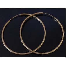 Сережки-кільця рифлені XР M&L. Позолота18К. Діаметр: 6 см. Товщина: 2 мм.