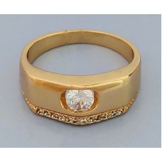 Печатка XР. Позолота 18К. Камені: білий циркон. Ширина: 8 мм. Є: 18р 19р 20р