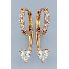 Сережки ХР M&L з білими цирконами. Позолота 18К. Довжина: 2,5 см