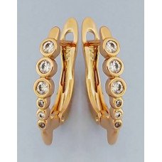 Сережки ХР з білими цирконами. Позолота 18К. Довжина: 1,8 см.