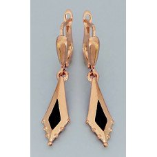 Сережки булатні з фіанітами (англійська застібка) Довжина сережки 4,5 см Ширина 9 мм