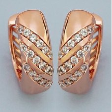 Сережки ХР з білими цирконами. Позолота ЧВ. Довжина: 1,9 см