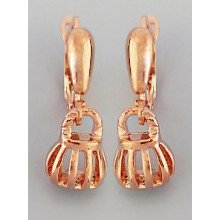 Сережки булатні з фіанітами (англійська застібка) Довжина сережки 3,5 см Ширина 8 мм