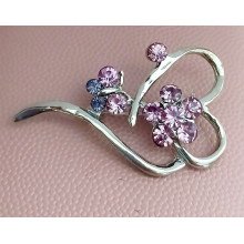 Брошка. Родій. Камені: бузковий циркон: 5.5 см.