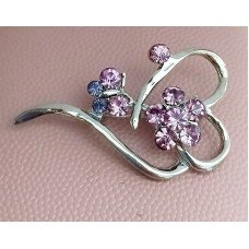 Брошка. Родій. Камені: бузковий циркон: 5.5 см.