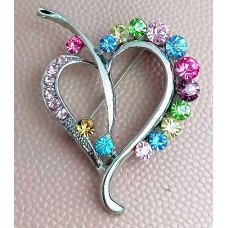 Брошка. Родій. Камені: циркон різних кольорів. Діаметр: 5 см.