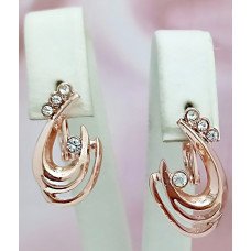 Сережки. Булат. Під позолоту ЧВ. Камені: циркон. Довжина: 20 мм