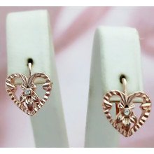 Сережки. Булат. Під позолоту ЧВ. Камені: циркон. Довжина: 15 мм