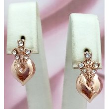 Сережки. Булат. Під позолоту ЧВ. Камені: циркон. Довжина: 18 мм