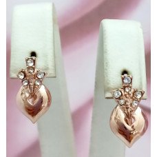 Сережки. Булат. Під позолоту ЧВ. Камені: циркон. Довжина: 18 мм