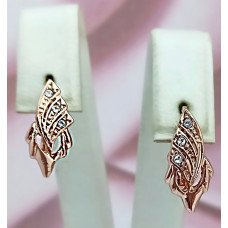 Сережки. Булат. Під позолоту ЧВ. Камені: циркон. Довжина: 15 мм