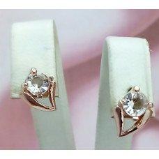 Сережки. Булат. Під позолоту ЧВ. Камені: циркон. Довжина: 12 мм