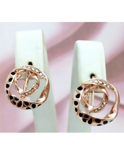 Сережки. Булат. Під позолоту ЧВ. Камені: циркон. Довжина: 20 мм
