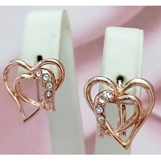 Сережки. Булат. Під позолоту ЧВ. Камені: циркон. Довжина: 20 мм
