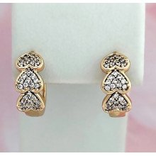 Сережки ХР з білими цирконами. Позолота 18К. Довжина: 1,4 см