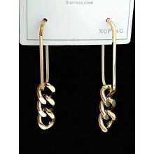Сережки-гвоздики Stainless Steel. Сталь. Позолота з лимонним відтінком. Довжина: 4,5 см