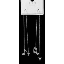 Сережки-протяжки Stainless Steel. Сталь. Родій. Довжина: 9,5 см