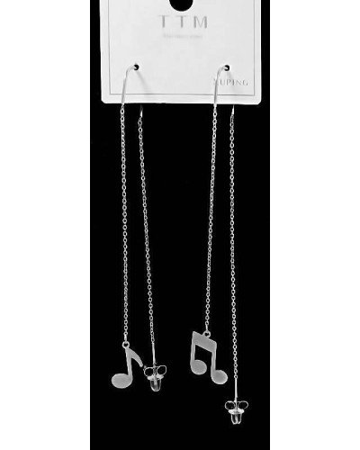 Сережки-протяжки Stainless Steel. Сталь. Родій. Довжина: 9,5 см