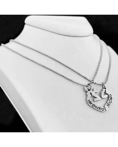Ланцюжки Stainless Steel 40 см із сердечками половинками 2,5 см. Сталь. Родій.