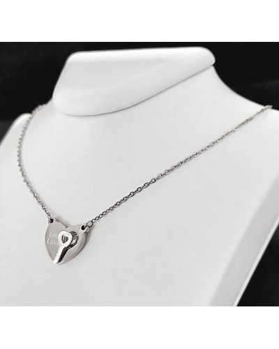 Ланцюжок Stainless Steel 41-45 см з кулоном 1,5 см. Сталь. Родій. Камені: циркон.