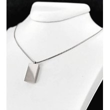 Ланцюжок Stainless Steel 41-45 см з кулоном 1,5 см. Сталь. Родій.