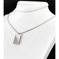 Ланцюжок Stainless Steel 41-45 см з кулоном 1,5 см. Сталь. Родій.