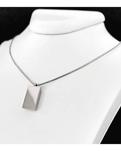 Ланцюжок Stainless Steel 41-45 см з кулоном 1,5 см. Сталь. Родій.