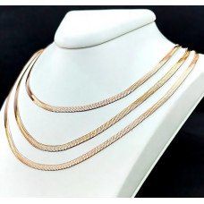 Потрійний ланцюжок Stainless Steel. Сталь. Позолота ЧВ. Довжина: 41-45 см