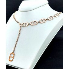 Ланцюжок Stainless Steel. Сталь. Позолота ЧВ. Довжина: 39-43 см з підвіскою
