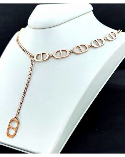 Ланцюжок Stainless Steel. Сталь. Позолота ЧВ. Довжина: 39-43 см з підвіскою