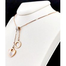 Ланцюжок Stainless Steel. Сталь. Позолота ЧВ. Довжина: 38-43 см з підвіскою 5,5 см