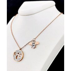 Ланцюжок Stainless Steel. Сталь. Позолота ЧВ. Камені: циркони Довжина: 42-46 см з кулонами 1,8 см