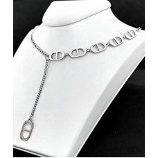 Ланцюжок Stainless Steel 39-43 см з підвіскою. Сталь. Родій