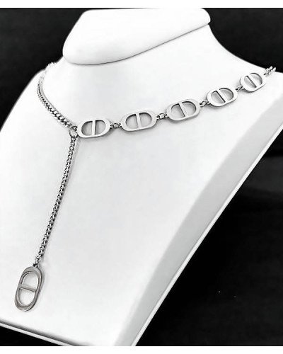 Ланцюжок Stainless Steel 39-43 см з підвіскою. Сталь. Родій