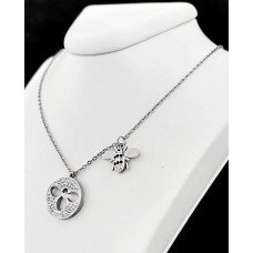 Ланцюжок Stainless Steel 42-46 см з кулоном 1,8 см. Сталь. Родій
