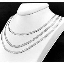 Потрійний ланцюжок Stainless Steel 41-45 см. Сталь. Родій