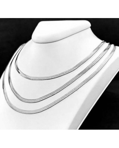Потрійний ланцюжок Stainless Steel 41-45 см. Сталь. Родій