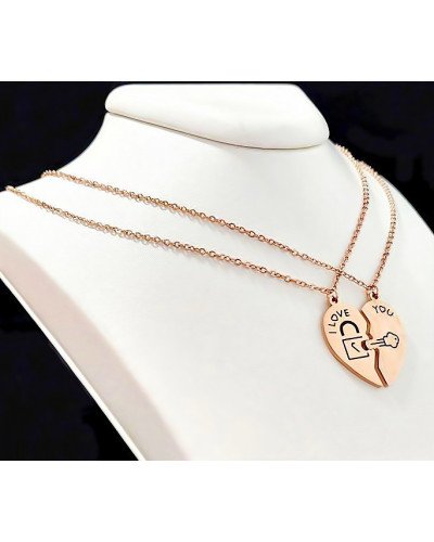 Ланцюжки Stainless Steel. Сталь. Позолота ЧВ. Довжина: 40 см з сердечками половинками діаметром 2,5 см.