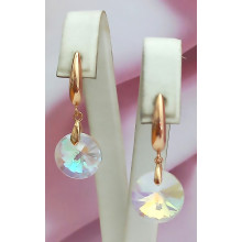Сережки XР. Позолота 18К. Камені: Swarovski бензинового кольору. Діаметр: 3.5 см