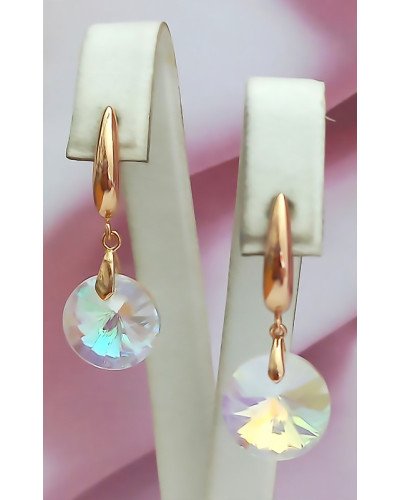 Сережки XР. Позолота 18К. Камені: Swarovski бензинового кольору. Діаметр: 3.5 см