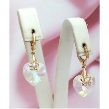 Сережки XР. Позолота 18К. Камені: Swarovski бензинового кольору. Діаметр: 3.2 см