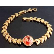 Браслет ХР. Позолота 18К. Камені: Swarovski. Довжина: 18-21 см