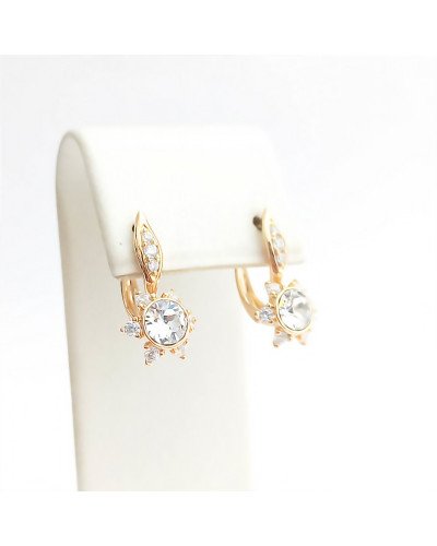 Сережки ХР. Позолота 18К. Камені: Swarovski. Висота: 20 мм, ширина: 12 мм
