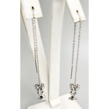 Сережки-протяжки Stainless Steel. Сталь. Родій. Довжина: 12 мм. Ширина: 8 мм.