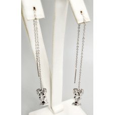 Сережки-протяжки Stainless Steel. Сталь. Родій. Довжина: 12 мм. Ширина: 8 мм.